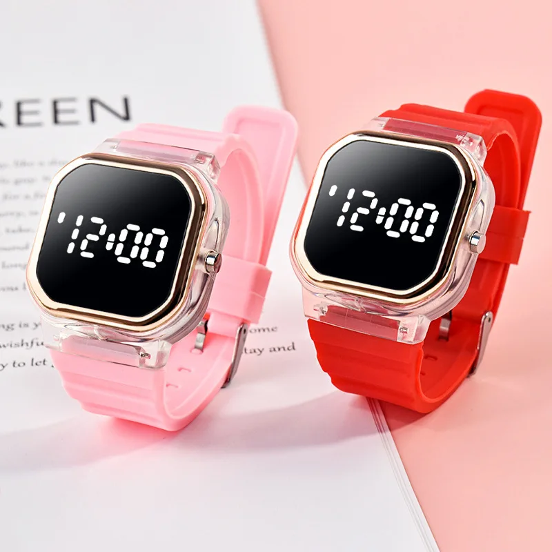 LED Electronic Digital Rubber Watch for Women Fashion Casual Simple Silicone Female Watch Men Montre Femme Zegarek Damski