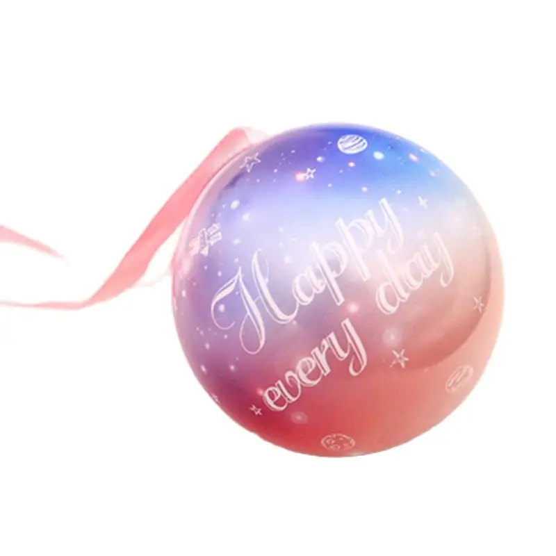 Подвесная Рождественская коробка для конфет лента круглый шар небольшая