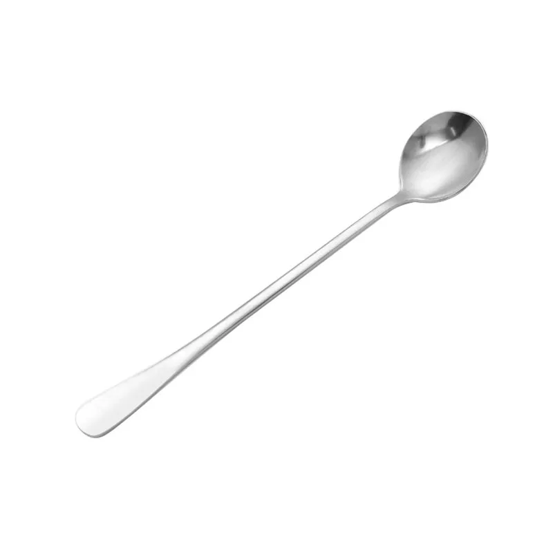 

Stainless Steel Long Handled Coffee Tea Drink Spoon Simple Stirring Spoon Creative Ice Cream Dessert Teaspoon Round Sharp Spoon