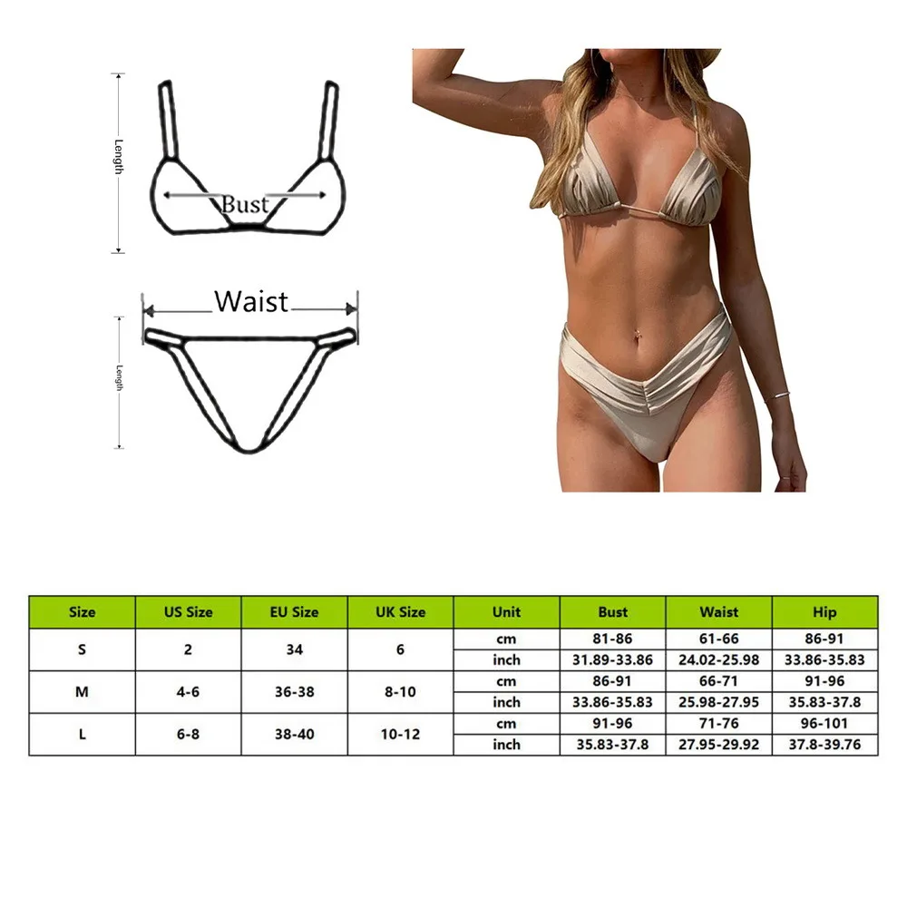 

2021 Newest Sexy Bikinis Female Micro Folds Swimwear Women High Cut Bikini Set String Swimming Suit For Women White Swimsuit
