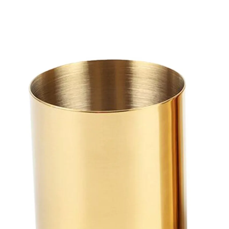 

Gold Flower Vase Pen Holder Desktop Storage Container for House Office - Cylinder