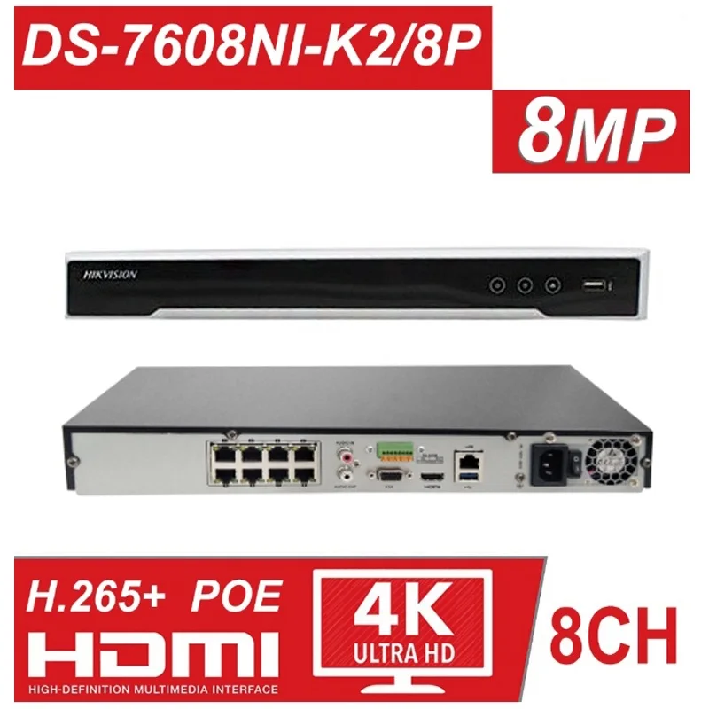 Hikvision CCTV Камера Наборы 8CH 8POE 4 K NVR + DS 2CD2185FWD I 8MP IP камера Netwerk Мини купольная