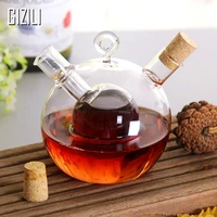 kitchen two in one oil can sealed glass oil control pot double soy sauce bottle oil vinegar bottle sealed condiment bottle olive