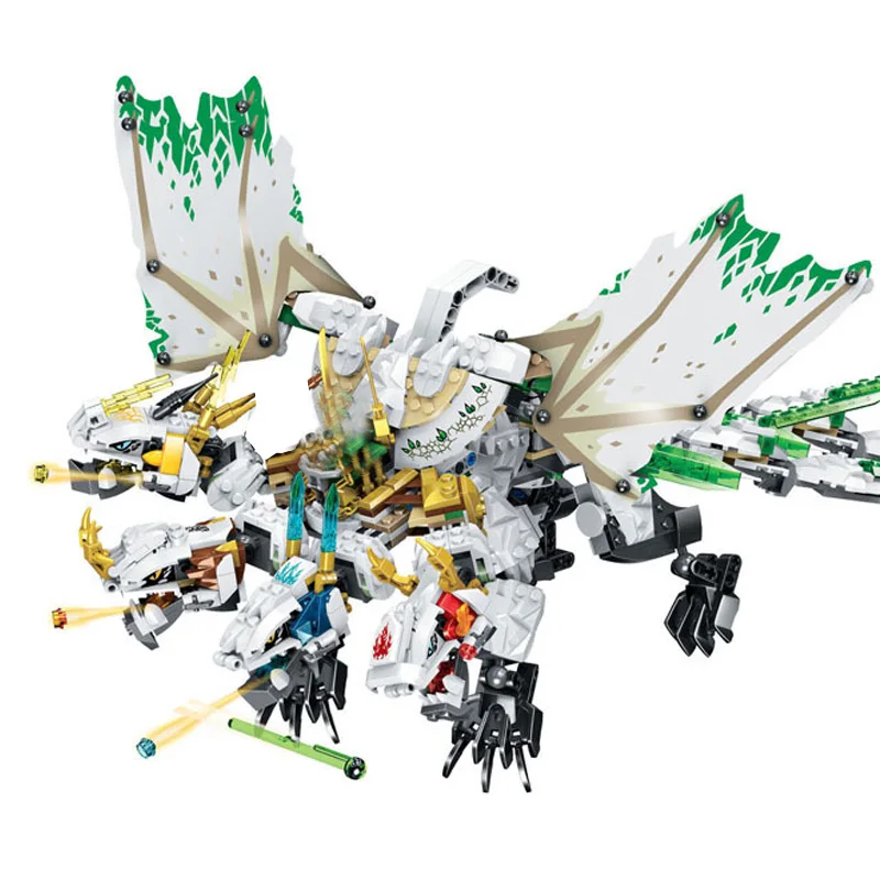 

1100pcs The Ultra Dragon Building Blocks Compatible 70679 Dragon Bricks Toys for Children Gift 31186