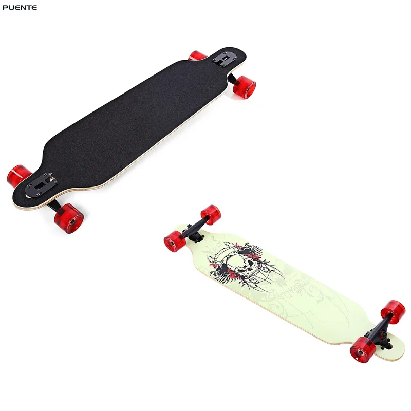 Модный скейтборд PUENTE длинный четырехколесный роликовый скутер дорожные