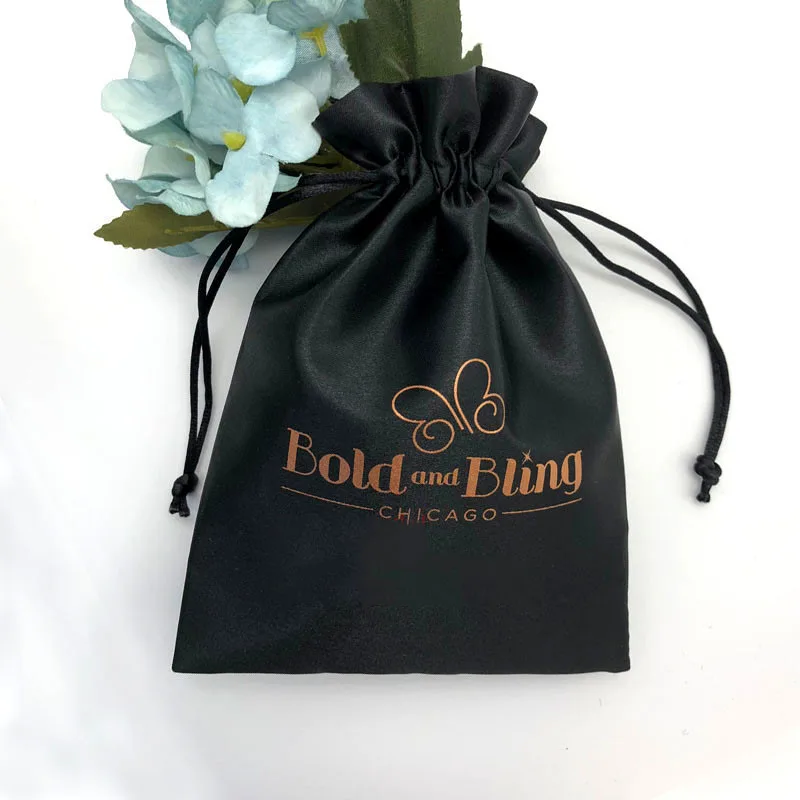 

Custom Logo silk satin Draw String Bags Extenssions Perfume Shoes Home storage packing bags 20pcs/lot