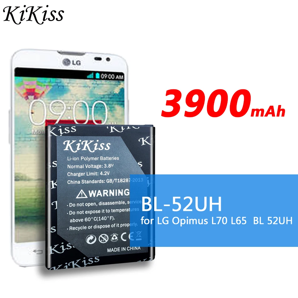 KiKiss BL-52UH запасная батарея для мобильного телефона 3900mAh LG Opimus L70 D320 L65 D285 D280 D320N VS876 BL