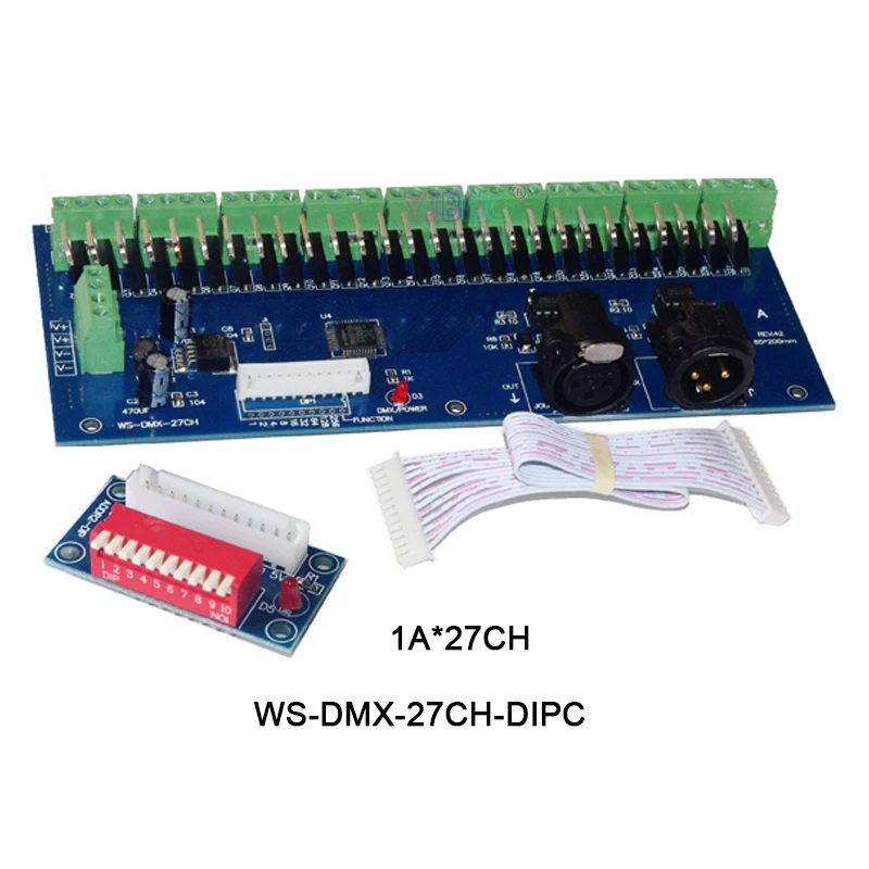 

Free shipping 27channels DMX512 decoder with XRL 3P RJ45 27CH led RGB controller for led strip light led lamp,DC12V-24V