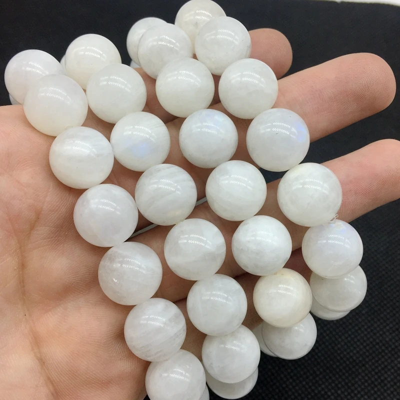 Beadztalk Природный бусинка из лунного камня лунный камень Круглый Гладкий бисер сверкающий синий светильник без пластика без стекла DIY Изготовление ювелирных изделий