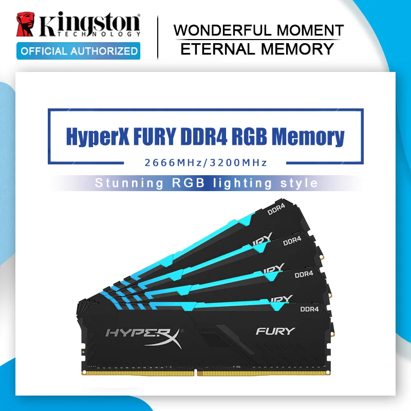 Оперативная память Kingston HyperX FURY 8 ГБ 16 DDR4 2666 МГц 3200 CL15 DIMM XMP оригинал - Цена: 5975.02