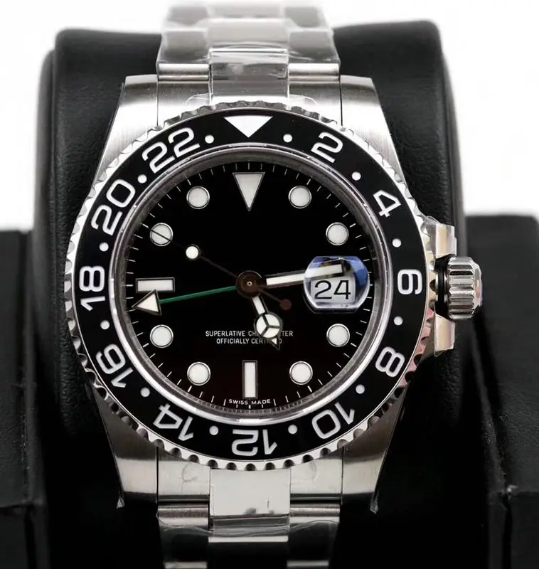 

New Real Black Blue Ceramic Bezel Automatic 2813 Mens Mechanical Stainless Steel Watch Sapphire Glass Rose Gold Fashion Watches