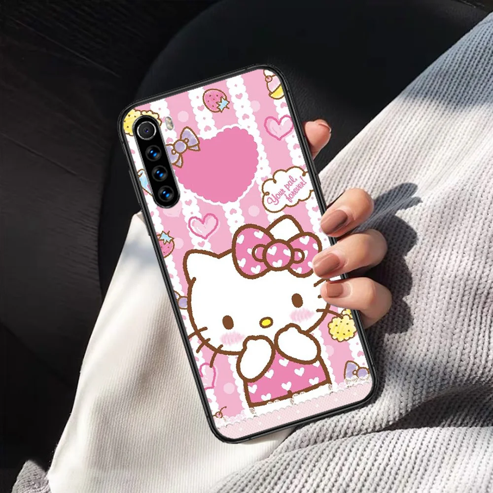 

Cartoon Cute Hellos Kittys Phone Case Cover Hull For XIAOMI Redmi 7 7a 8 8a 9 9a NOTE 6 7 8 8t 9 9s Pro Max 4X black Etui