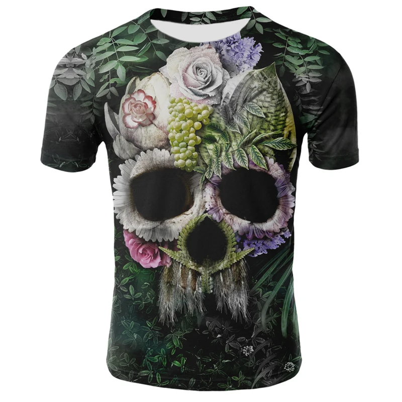 

2020 Men's Horror Skull T-shirt Animal Skull 3DT Shirt Men's Hip Hop 3D Printing Funny Skull O-Neck T-shirt