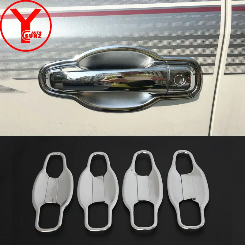 

door handle insert For Toyota Land cruiser GXR V6 V8 2016 2017 2018 2019 ABS chrome car handle bowl exterior accessories YCSUNZ