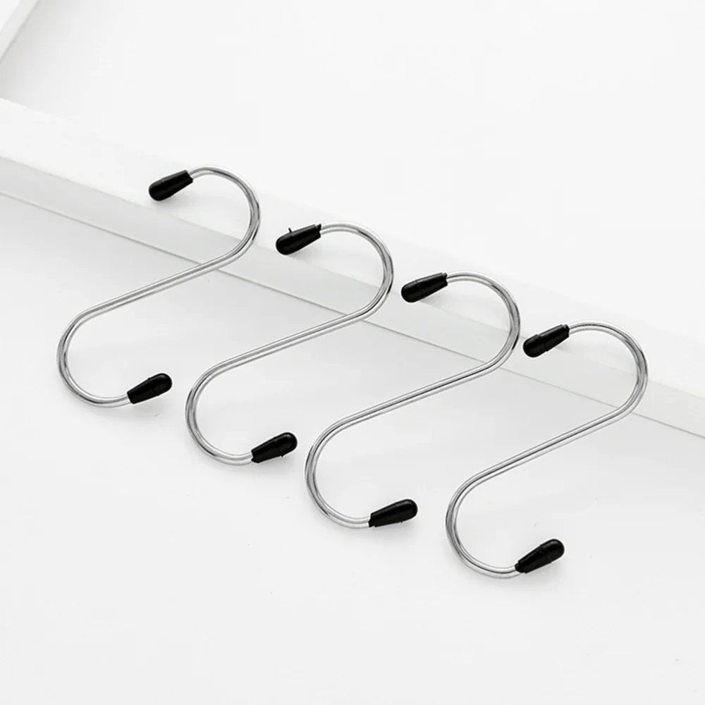 

4PCS Stainless Steel Hook Universal Rack Hooks Sturdy Hanging Hooks for Kitchenware Cookware Utensils with Protective Case Siz