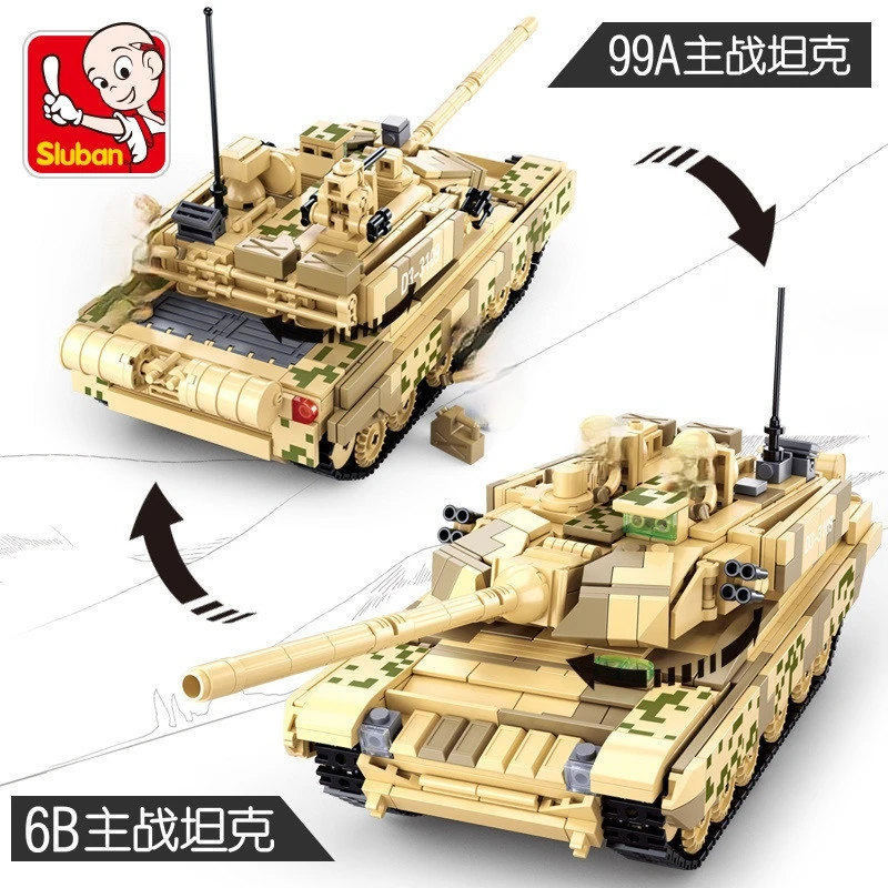

893Pcs Military Battle Army Panzer 99A Tank Model Bricks Building Blocks Sets WW2 Soldier Kits Brinquedos Educational Kids Toys