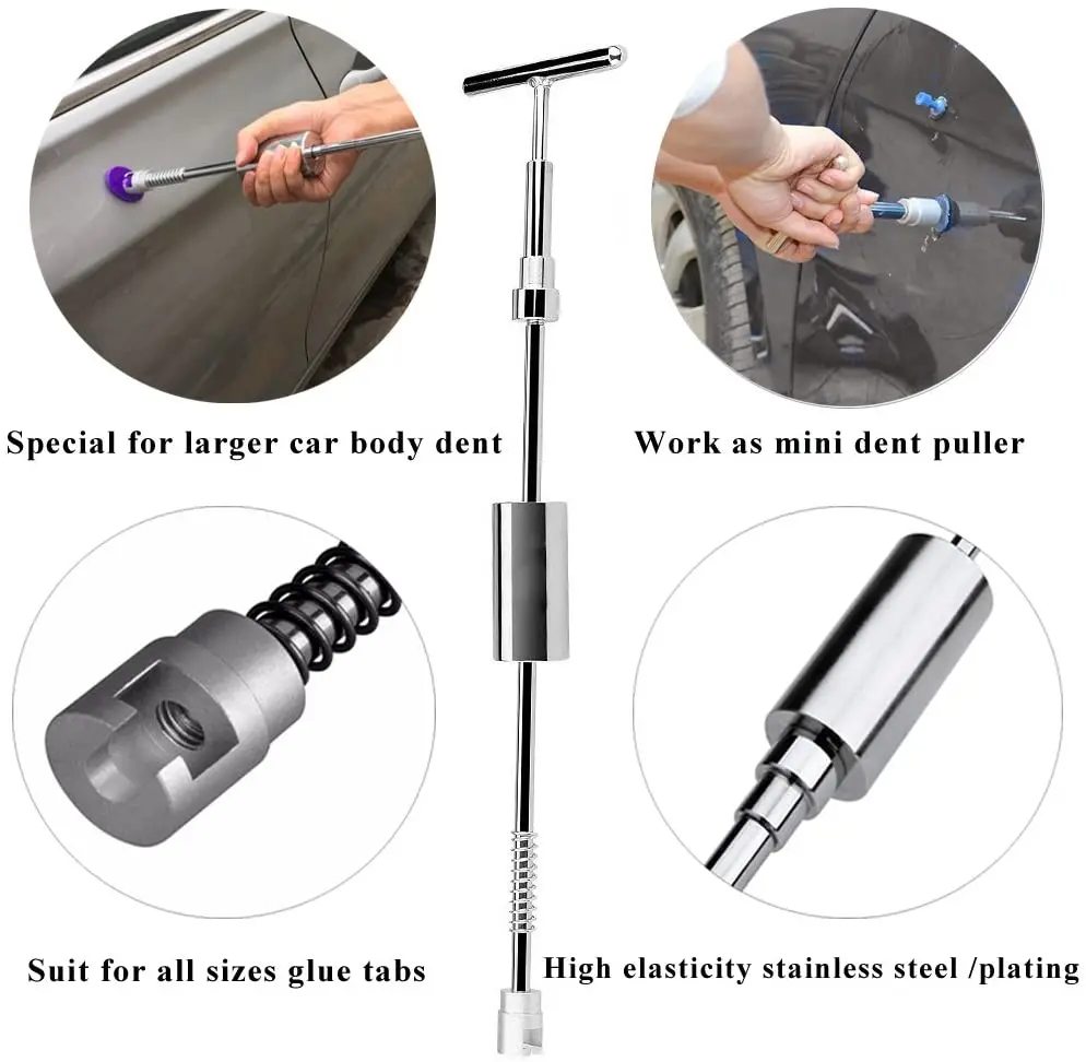 melhor Carro Paintless Dent Repair Tools Ouro Dent Lifter Ponte Dent Extrator Kit Pop Para Porta Auto Ding Granizo Dent Removedor