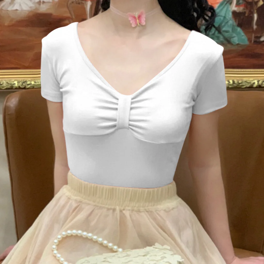 Женская Повседневная Блузка с коротким рукавом и буквенным принтом летняя