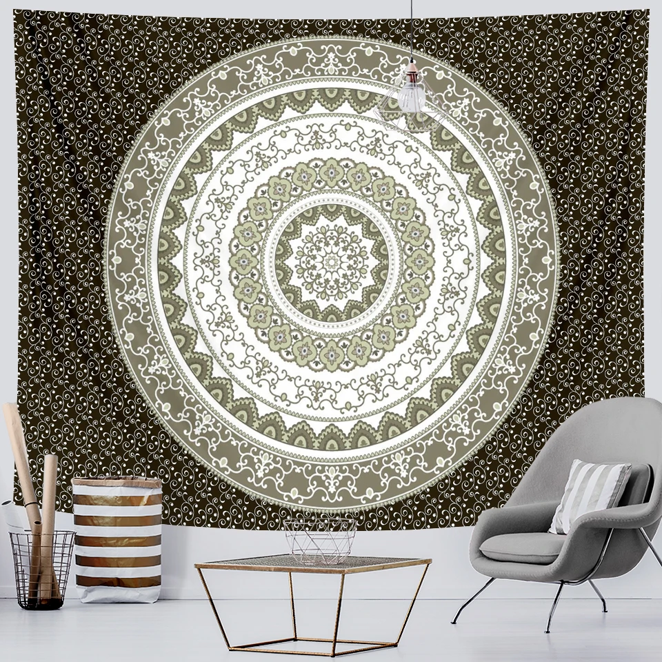 Mandala fashion background cloth tapestry witchcraft wall hanging art decorative yoga mat | Дом и сад