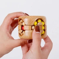 montessori wooden rotating magic beans cube game educational puzzle kong ming lock luban lock stress relief toys for childrens