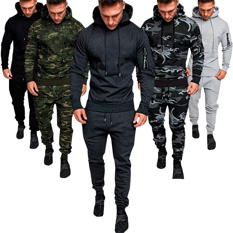 

Мужской спортивный костюм худи милитари, камуфляжный спортивный костюм из 2 предметов, осенне-зимняя куртка и штаны