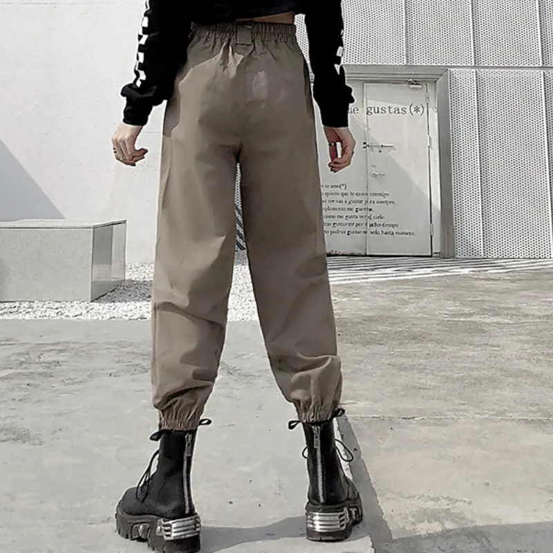 

Women Loose Cargo Pants 2021 New Spring Autumn Fashion Female BF Streetwear Harajuku Straight Trousers Sports Casual Harem Pant