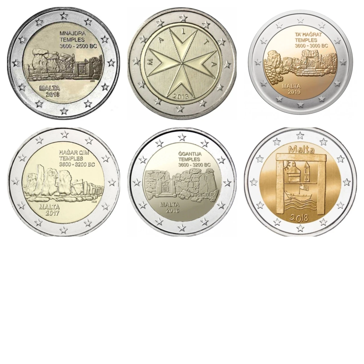 Мальта 2 доллара ЕС $ центы оригинальные монеты 2012-2020 Европейская редкая реальная