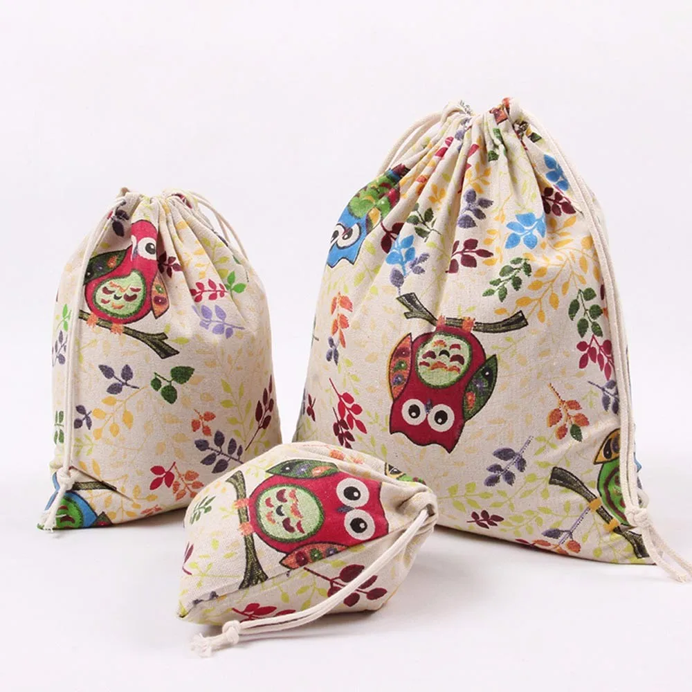 Cartoon Animals Storage Bags Drawstring Candy Baby Clothing Kids Toys Organizer Cotton Jewelry Cosmetic Pouch Gift Bag | Багаж и сумки