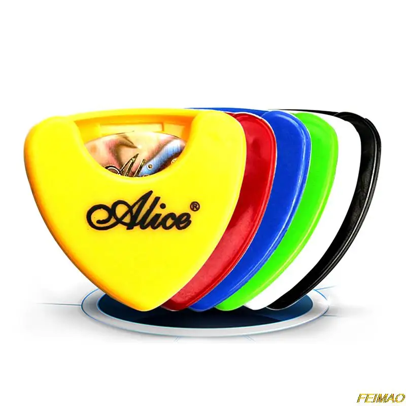 

1 PC Guitar Pick Holder Plastic Plectrum Case With Self Adhesive Sticker Guitar Pick Storage Boxes For Guitar Pick Random Color