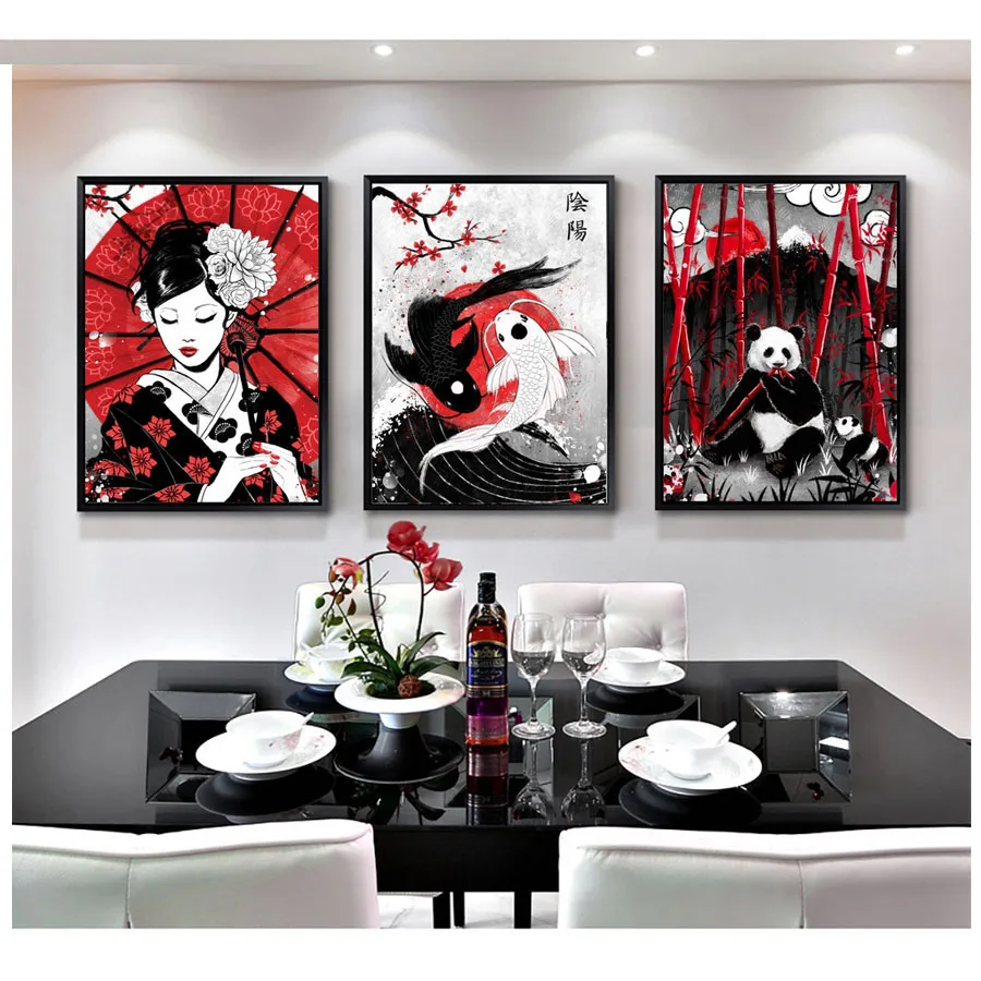 Сделай сам: Япония Рубин гейш Кои панда самураев алмазная вышивка крестиком