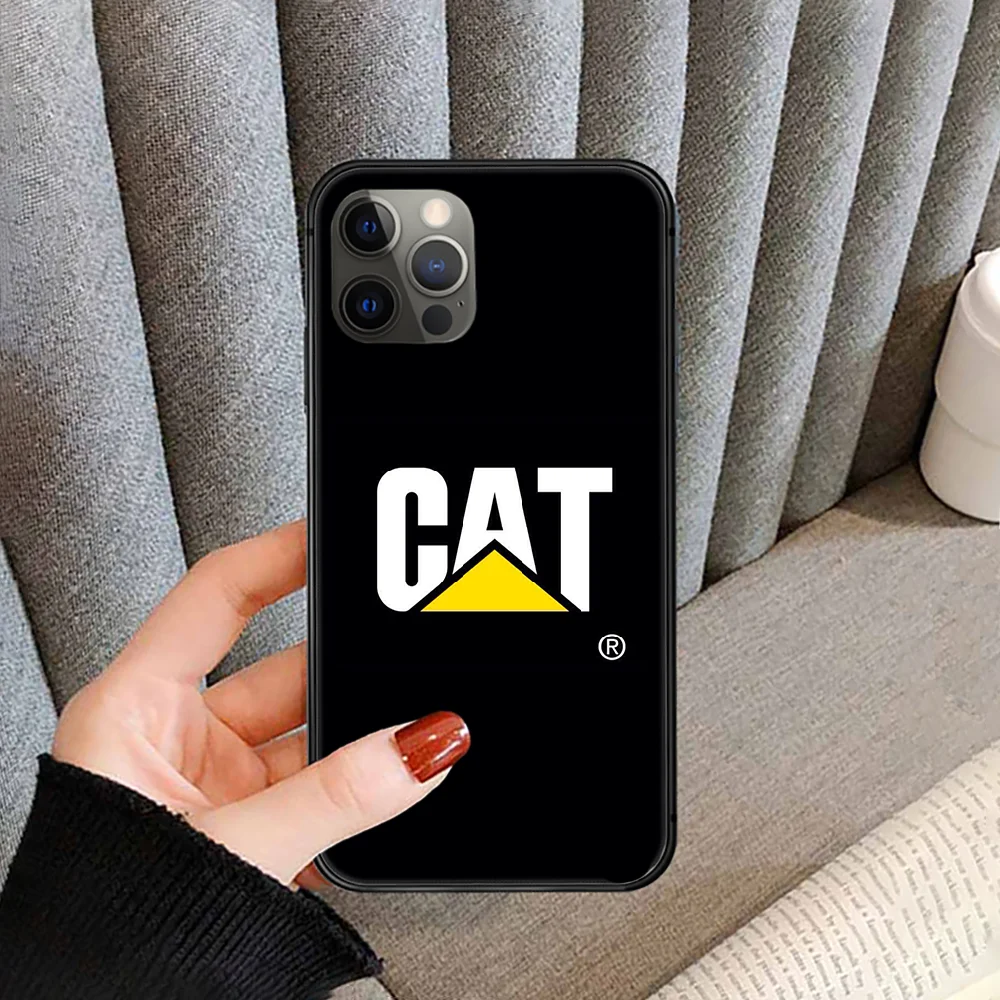

Caterpillar CAT Phone Case cover For iphone 5 5S 6 6S PLUS 7 8 11 12 mini X XR XS PRO SE 2020 MAX black Etui silicone