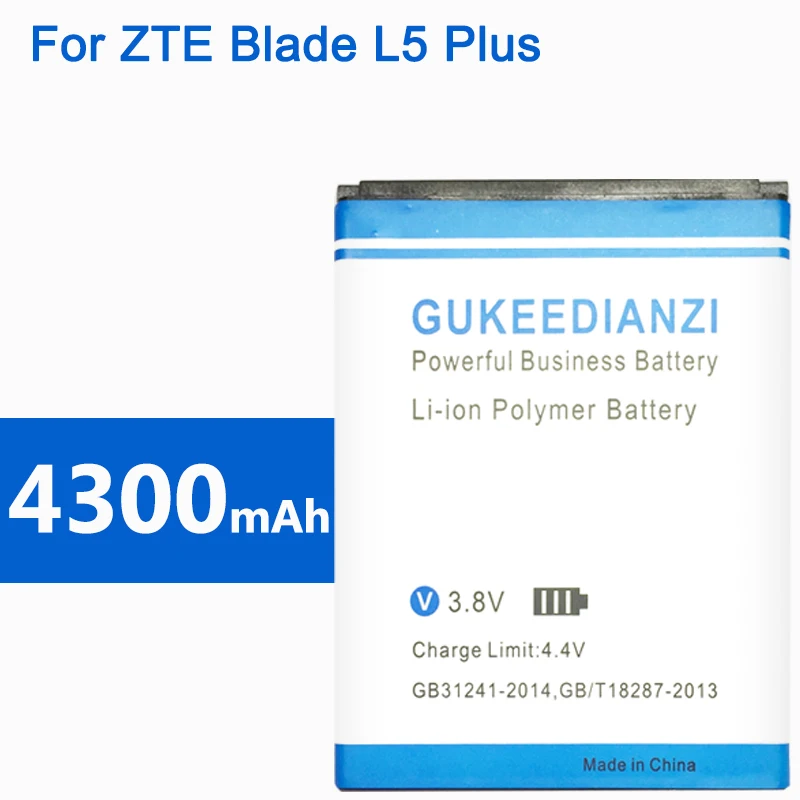 Аккумулятор GUKEEDIANZI LI3821T43P3h745741 4300 мАч для ZTE Blade L5 Plus c370 мобильный телефон сменные