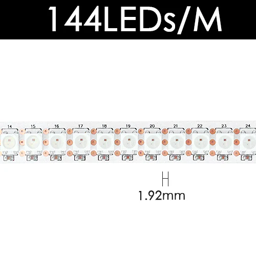 White 144 LED WS2812B DC 5 В Светодиодная лента RGB 50 см 1 м 2 м 3 м 4 м 5 м 30/144 светодиодный s умный адресуемый пиксель чёрно-белые печатные платы WS2812 IC 17Key Bar - Испускаемый цвет: White 144 LED