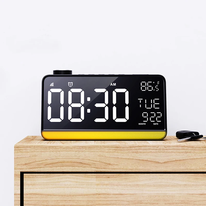 led digital alarm clock electronic digital alarm screen desktop wifi smart clock for home office snooze calendar desk clocks free global shipping