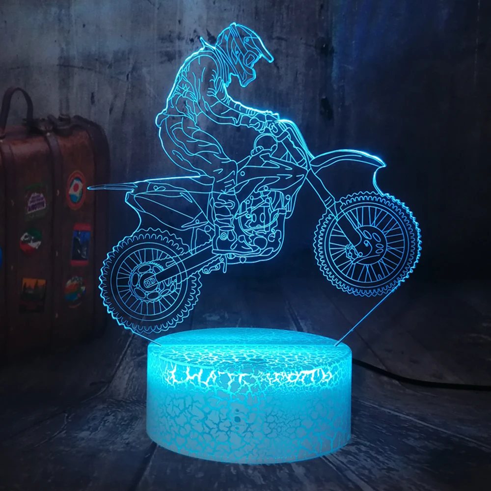 

Cool Motorcycle 3D Night Light 7 Colors Changing LED Desk Table Lamp 3D Illusion Lamps For Bedroom Decor Boys Birthday lamp Toys
