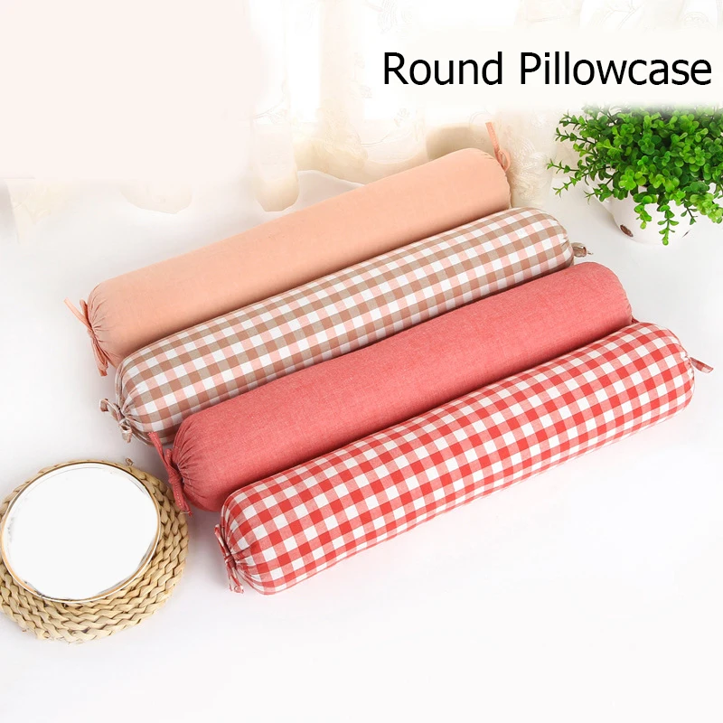 

Modern Round Shape Pillow Case Decorative Pillow Cover Bolster Case Washed Cotton Pillowslip Modern Comfortable Home Supplies