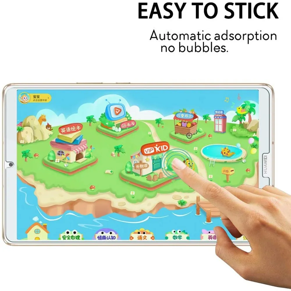 Фото Закаленное стекло для Huawei Mediapad M5 8, 3 шт., 8,4 дюйма, защита экрана, искусственная кожа, защита от отпечатков пальцев, Защитная пленка для планше... №5