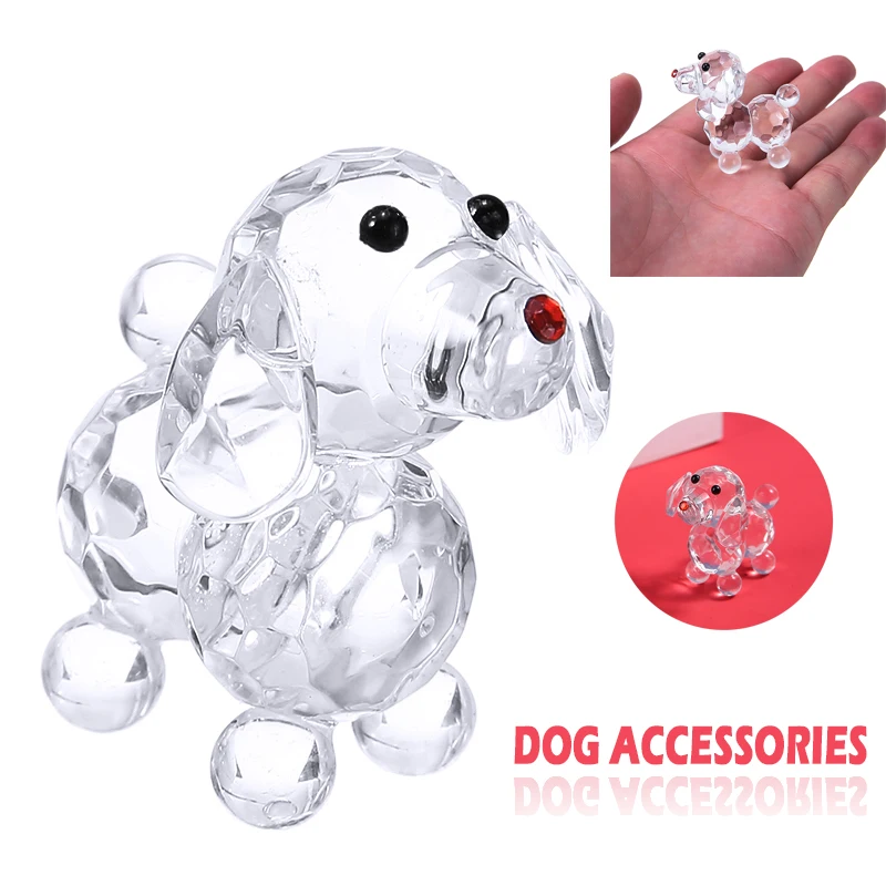 Хрустальная Фигурка собаки миниатюрное стекло ремесло домашний декор