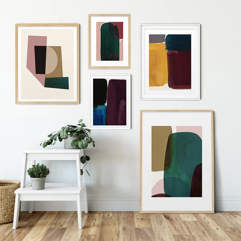 Абстрактная Картина на холсте с геометрическим рисунком в скандинавском стиле |