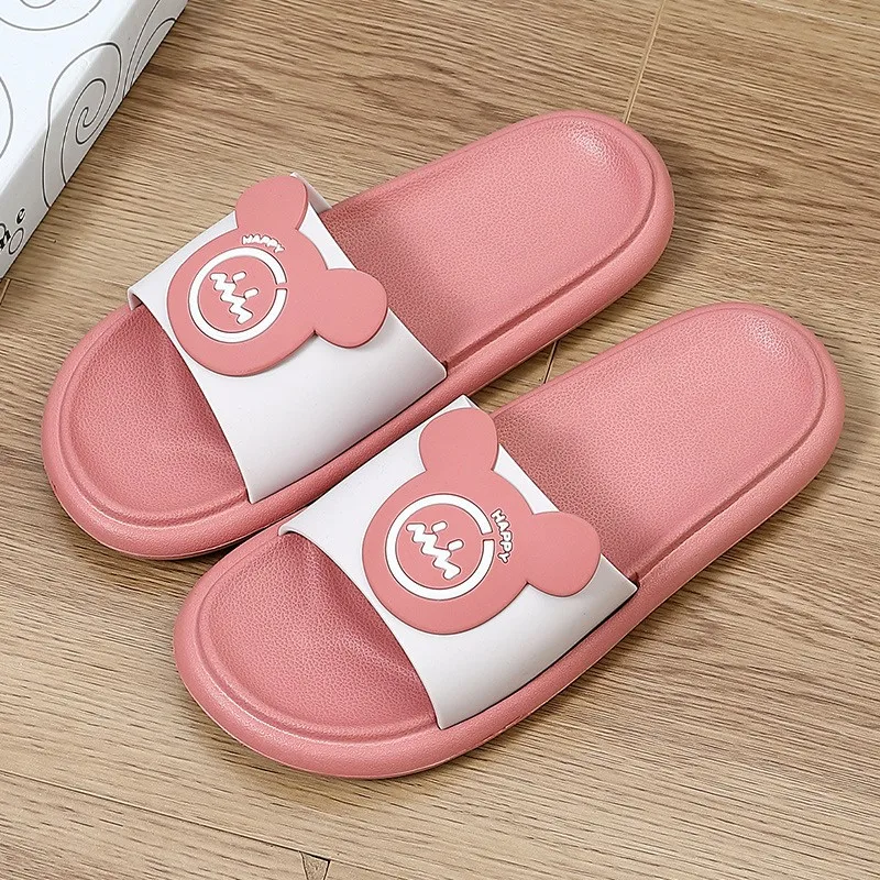 

Cartoon Women Men Slippers Summer Beach Slides Candy Color House Indoor Thick Sole Sandals Boys Girls Ladies Bathroom Shoes