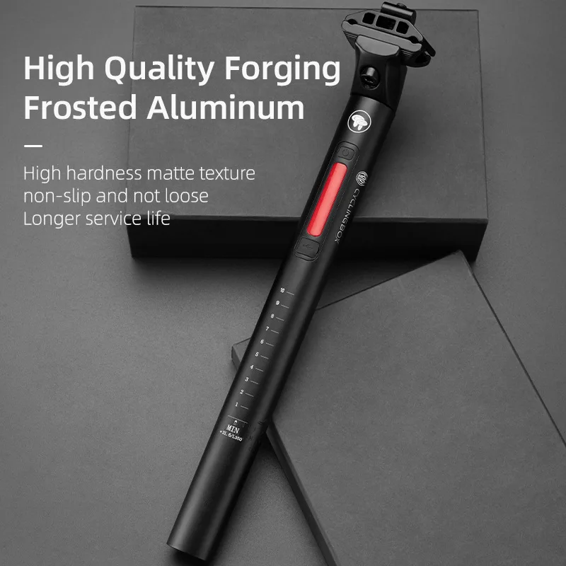 

Adjustable clip bow aluminum alloy double rail seat tube with USB charging brake sensing tail lamp safety warning tail lamp
