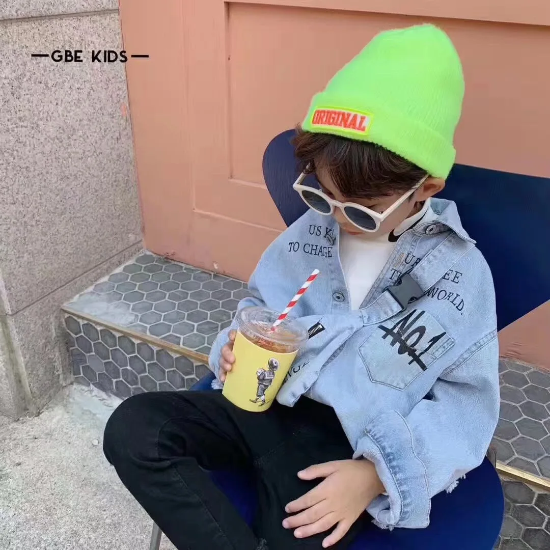 Детская одежда Новинка Весна 2020 Мужская и женская джинсовая рубашка в зарубежном