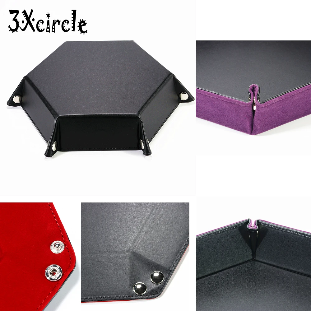 Деревянные кости складной шестигранный лоток различные цвета бархат для ролевых