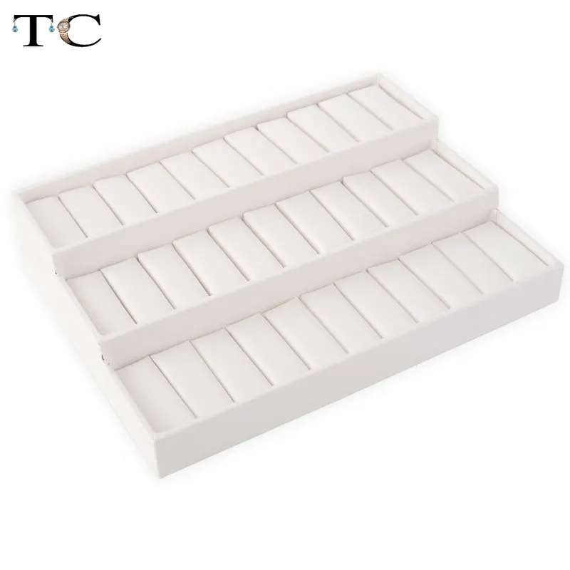 White Display Tray High-grade PU Jewelry Stand Watch Organizer Bracelet Ring Rack Earring Storage Box | Украшения и аксессуары