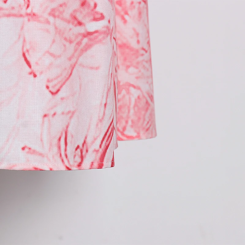 

TWOTWINSTYLE Elegant Maxi Printed Dress For Female V Neck Lantern Sleeve High Waist Sashes Dresses Women 2020 Fashion Autumn New