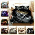 Комплект постельного белья с 3D рисунком черепа, комплект из льна