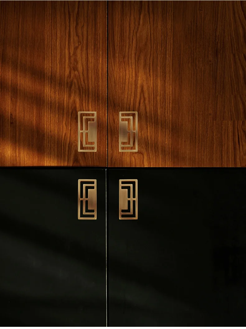 Ручка и ручка в китайском стиле из золотого/черного цинкового сплава современный