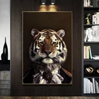 Картина на холсте с изображением тигра Mr художественные плакаты и принты, с изображением животных, для гостиной, Современное украшение для дома