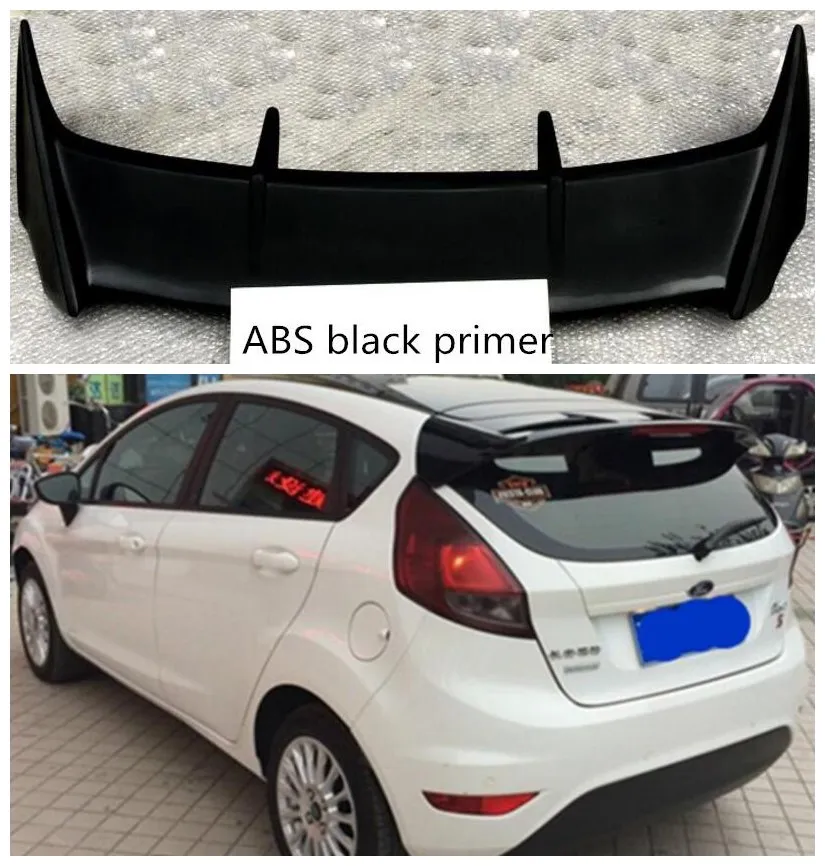 

High quality ABS Black primer Car Rear Trunk Lip Spoiler Wing Fits For Ford Fiesta Hatchback 2009 2010 2011 2012 2013 2014 2015