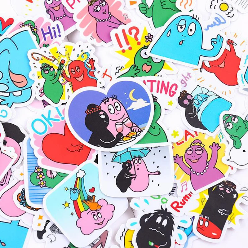 40 шт./упак. Kawaii Barbapapa Стикеры s для чемодан скейтборд ноутбук Чемодан холодильник